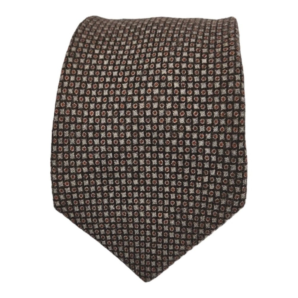 SUITSUPPLY Brown Geometric Wool Tie ITALY 61"/ 3.1" EC